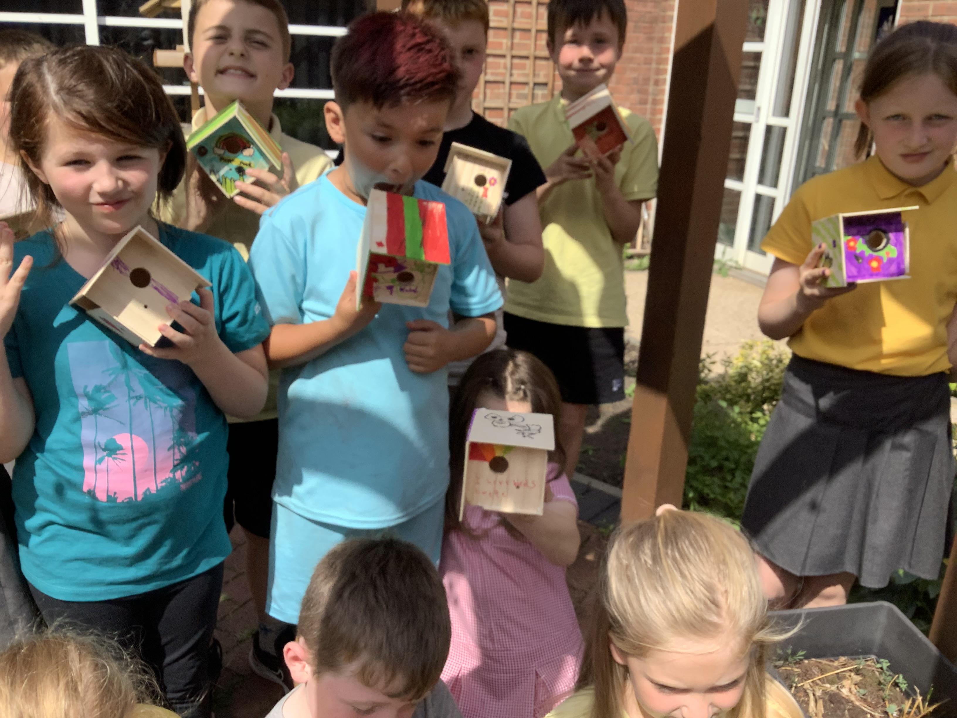 In Gardening Club we have made and designed our own bird houses.